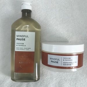 🔴Bath & Body Works Vetiver & Vanilla Mindful Pause Body Wash and Body Butter